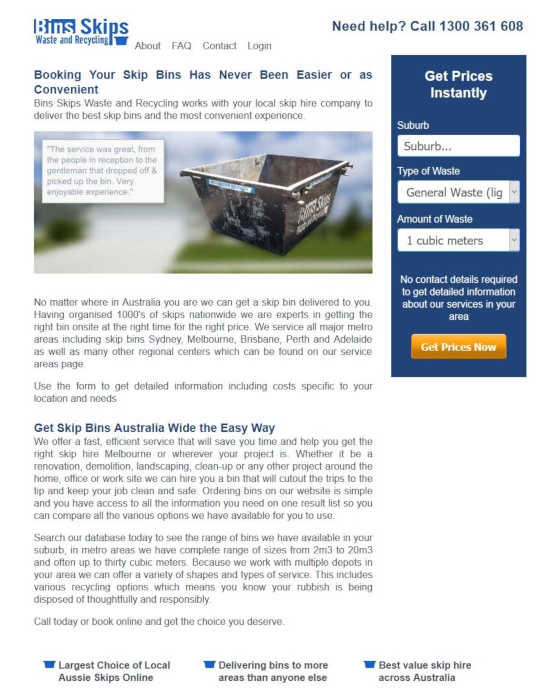 Bins Skips Waste and Recycling Home Pages and How to Hire Skip Bins